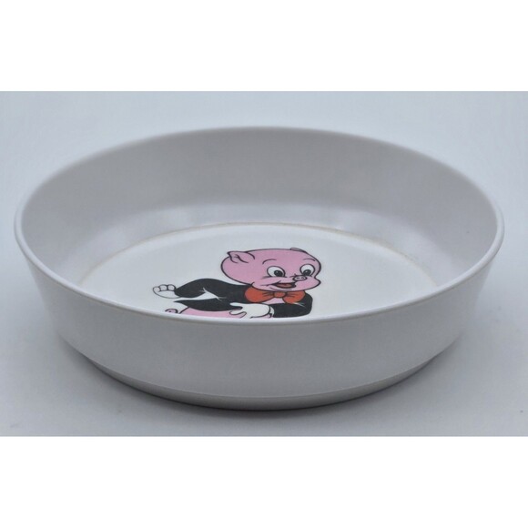 Looney Tunes Melamine Vintage Children Bowl Porky Pig Warner Bros 5.5in Diameter - Picture 2 of 6